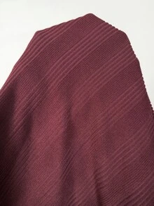 Solflare Plus Size Women Solid Color Long Sleeve Top And Pants 2 Pieces Set - Burgundy - View 11