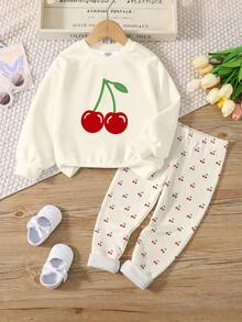 Kids Tween Girls Crew Neck Casual Drop Shoulder Autumn Winter Sweatshirt & Slim Fit Leggings 2 Pieces Set - Multicolor - View 4