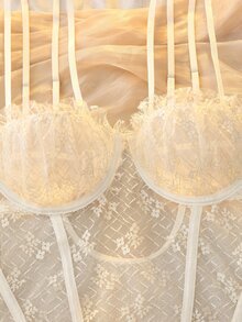 DelicateAllure Floral Lace Underwire Teddy Bodysuit - White - View 5