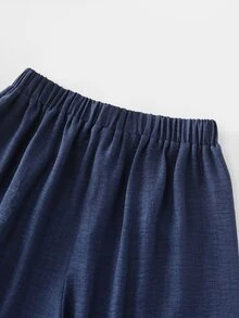 LUMIGAL Women's Solid Color Split Design Casual Versatile Daily Wear Long Pants,Bow - Blue - View 6