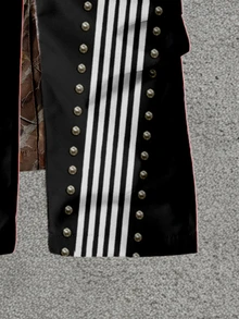Boy Black White Contrast Color Block Cargo Pants Wide Leg Stripe Streetwear Casual School Trousers With Side Pockets Back To School,1 Random Piece - Multicolor - View 5