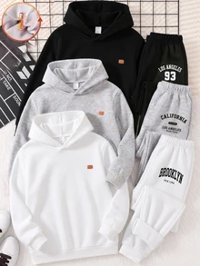 SHEIN 3 Random Pcs Kids Tween Boys Casual Sweatpants,Spring/Summer, AutumnOutfit, WinterOutfit, Back To School - Multicolor - View 5