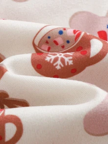 Cozy Pixies طقم من قطعتين للأولاد الصغار بتصميم كرتوني، ملابس علوية صوفية ناعمة برقبة دائرية وأكمام طويلة مع بنطال ضيق بخصر مطاطي - ابيض واحمر - مشاهدة 6