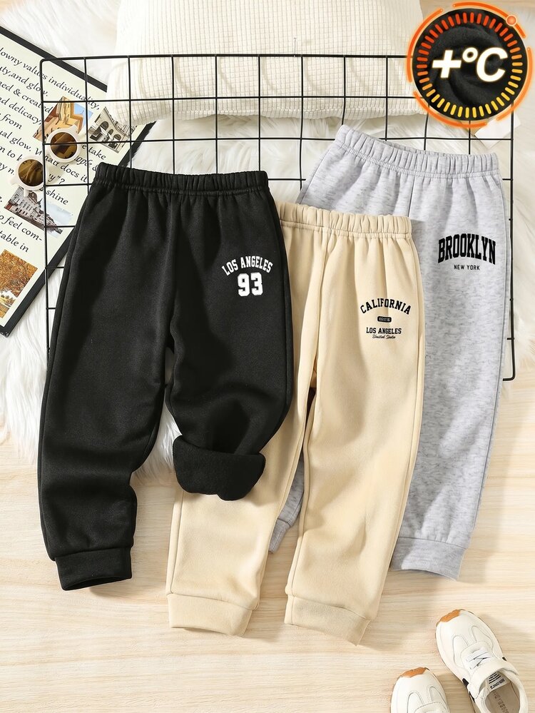 SHEIN 3 Random Pcs Kids Tween Boys Casual Sweatpants,Spring/Summer, AutumnOutfit, WinterOutfit, Back To School - Multicolor - View 2