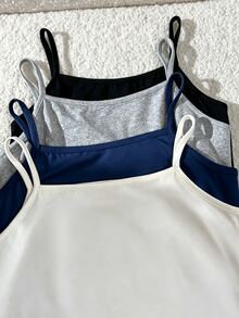 SHEIN Tween Girl Casual Versatile Solid Color Camisole - Multicolor - View 4