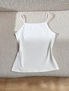 SHEIN Tween Girl Casual Versatile Solid Color Camisole - Multicolor - View 8