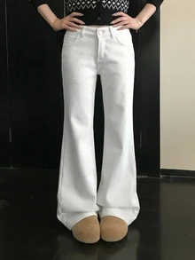 DAZY Women's Solid Color Casual Versatile Daily Wear Jeans Fall - White - View 8