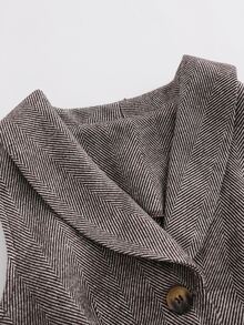 LUMIGAL Women's Suit With Collar Buttons And Waist-Cinching Jacket Coat - Grey - View 4