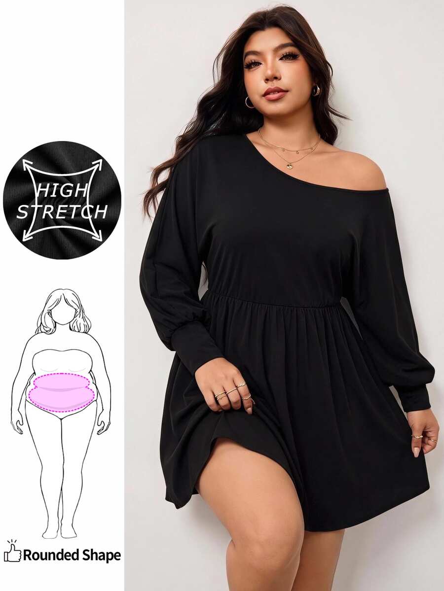 Enliva فساتين مقاسات كبيرة - الأسود - مشاهدة 1