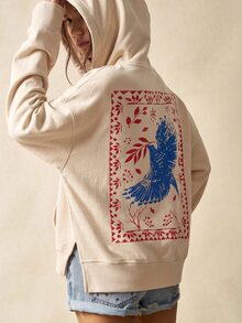 Bohemela Casual Solid Color Knit Hooded Collar Long Sleeve Loose Fit Women's Sweatshirt,Perfect For Fall Vacations, Music Festivals, Daily Wear, Halloween, Par - Apricot - View 10