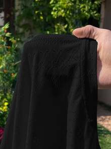 Solflare Camiseta de talla grande con bordado negro y calado, de moda para el verano - Negro - Ver 8
