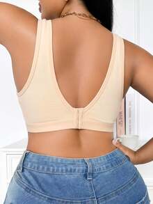Moonlight&Mama Clip-On Still-BH mit Bügel, Lift-Support, einfaches Stillen, Vollbecher, sportlicher Stil, bequem, lässig, Alltag, Große Größen Umstands- & Still-BH - Aprikosenfarben - Übersicht 3