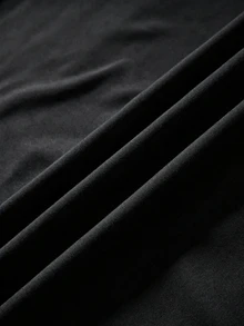 Franclia 女款泡泡字母印花修身抓皺上衣，街頭風 Y2K 穿搭，休閒純色圓領顯瘦 T-shirt，日常秋季穿搭 - 黑色 - 查看 3