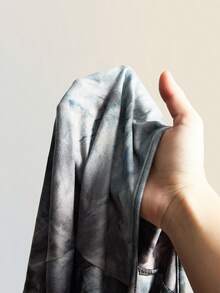 SHEIN ICON 系领紧身露背扎染迷你连衣裙 - 灰色 - 查看 10