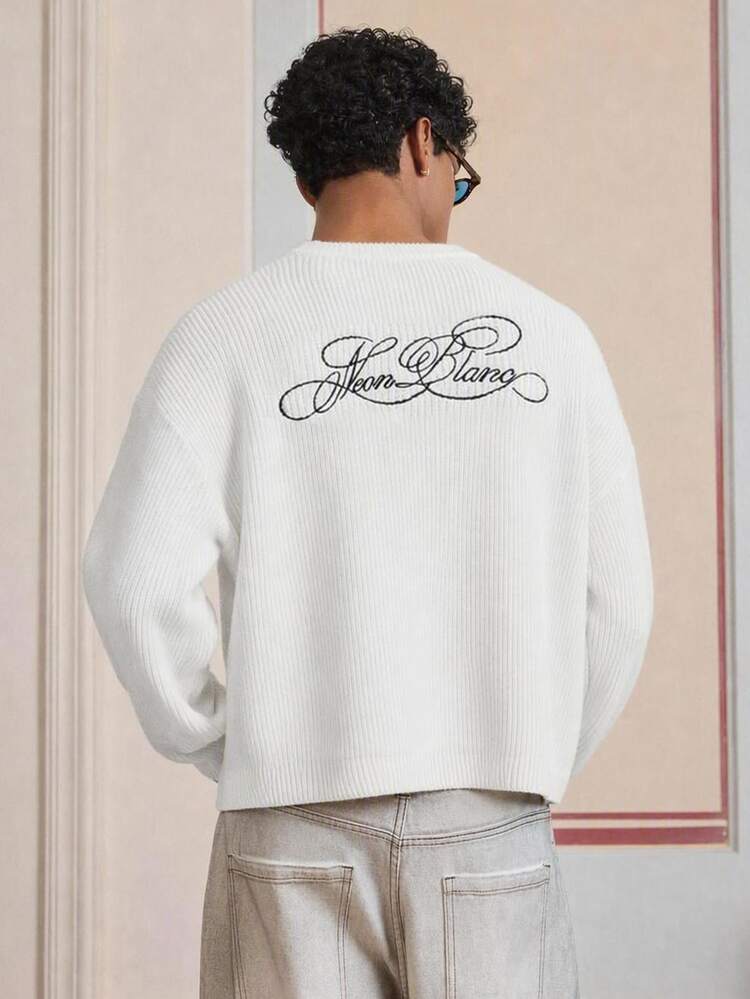 NEON BLANC Men's Crew Neck Pullover Loose Fit Printed Style, Casual Daily Wear - White - View 7