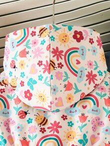 SHEIN 女孩可愛印花保暖內裡加厚拉鍊夾克，秋冬款 - 彩色 - 查看 8