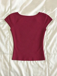 IslaSuriya Women's Casual Solid Color Slim Fit T-Shirt, Summer - Multicolor - View 2