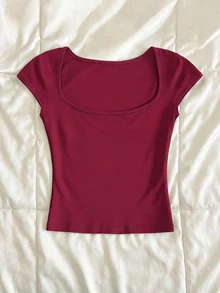 IslaSuriya Women's Casual Solid Color Slim Fit T-Shirt, Summer - Multicolor - View 3