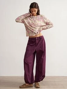 Bohemela Women's Casual Floral Print Sweater, Autumn/Winter - Apricot - View 4