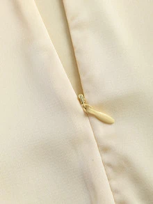 Sweetra 時尚性感V領對比蕾絲A字修身休閒細肩帶夏季女款洋裝，適合婚禮派對週年慶香檳色 - 淡黃色 - 查看 4