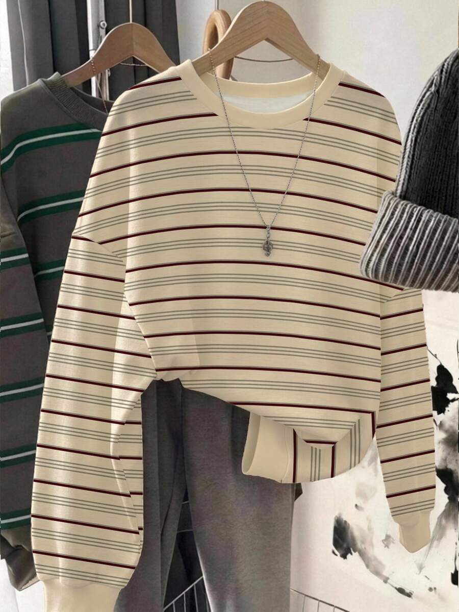 SHEIN LUNE 女款運動衫，休閒極簡日常百搭，約會與外出穿搭，女款秋季服飾，秋季穿搭，女款通勤穿搭，百搭上衣，外出穿搭，機場穿搭 - 白色 - 查看 1
