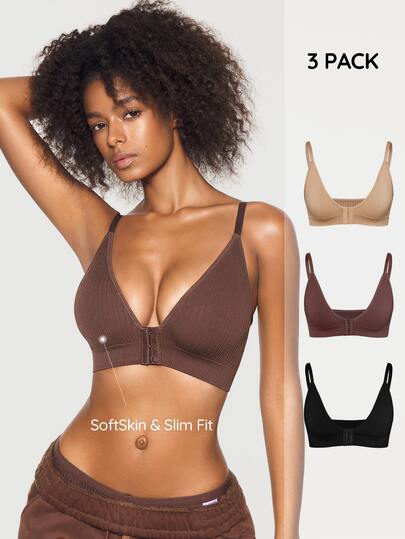 SHAPORA Women's Solid Color Casual Daily Spaghetti Strap Bra