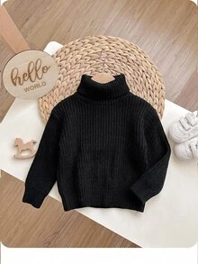 SHEIN 2PCS Baby Girls Sweaters - Black - View 3