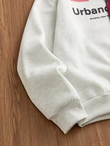 SWAVVY 男士春秋休閒標準尺寸黑色翻領刺繡套頭運動衫 - 杏色 - 查看 3