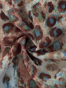 Rustia Plus Size Women's Halter Neck Tie Front Leopard Print Blouse - Blue - View 6