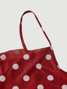 SHEIN MOD Women's Polka Dot Casual Date Party Mini Dress - Cherry Red - View 5