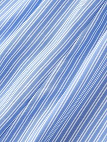 SHEIN MOD Plus Size Blue White Stripe Shirt Dress, Shirred Design, Early Summer Outfit, Casual Daily Wear Girls, Commuter Style, Preppy Birthday - Blue and White - View 4