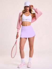 SHEIN Sovereign Charm 女款拼色休閒百搭日常旅行運動裙褲 - 彩色 - 查看 7