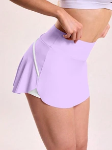SHEIN Sovereign Charm 女款拼色休閒百搭日常旅行運動裙褲 - 彩色 - 查看 6