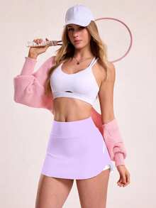 SHEIN Sovereign Charm 女款拼色休閒百搭日常旅行運動裙褲 - 彩色 - 查看 8