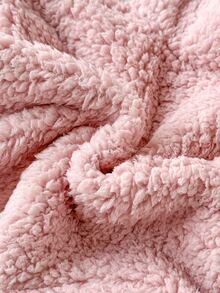 SHEIN Baby Girl Winter Pink Floral Long Sleeve Comfortable Fuzzy Zip-Up Cardigan Jacket, Versatile Fashionable Stylish Outerwear For Home Or Outdoor Activities - Pink - View 5