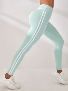SHEIN Sovereign Charm In-Stock Sports Leggings Yoga Women Pants - Baby Blue - View 4