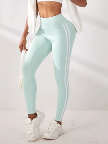 SHEIN Sovereign Charm In-Stock Sports Leggings Yoga Women Pants - Baby Blue - View 2