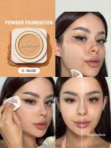 SHEGLAM Skin-Focus High Coverage Powder Foundation-Nude Brand Beauty Cosmetic Makeup For Women And Girls - Nude - View 1