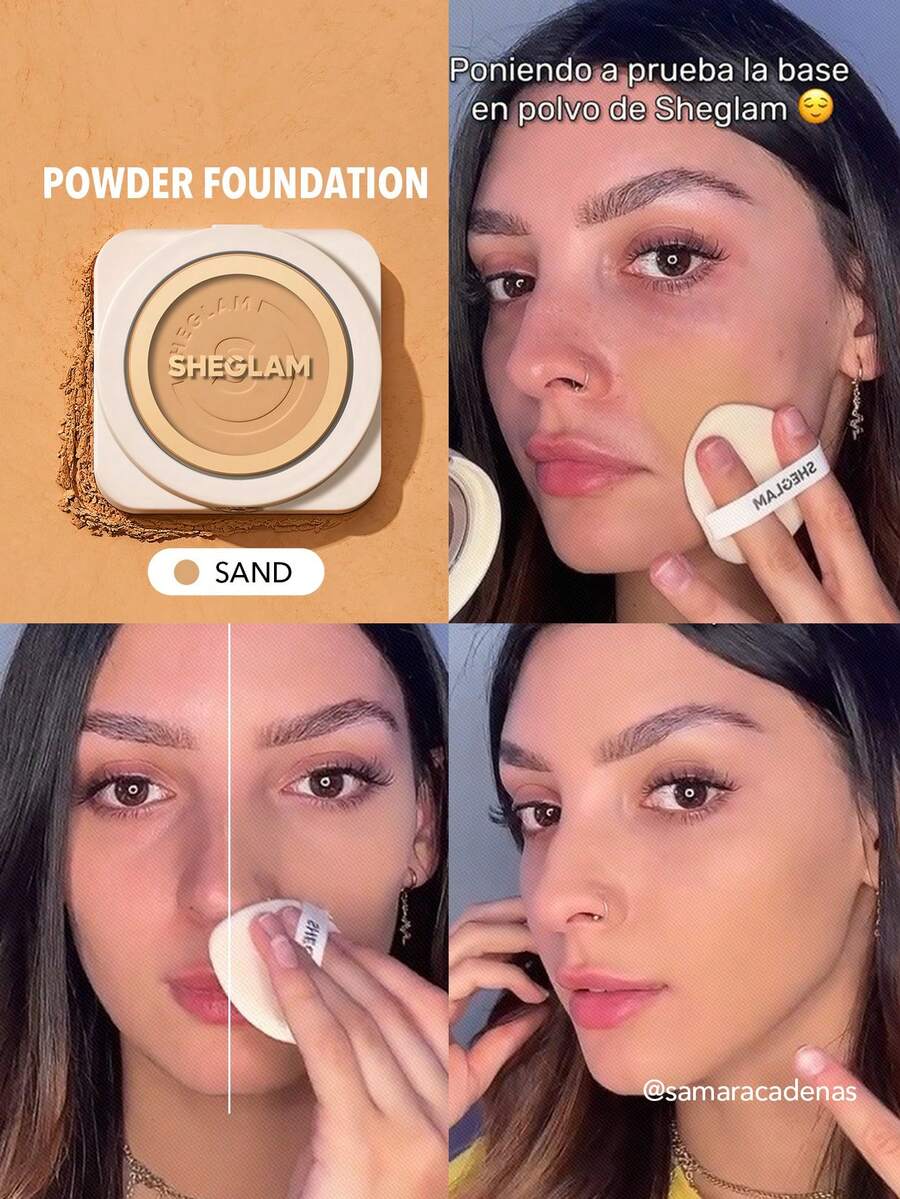 SHEGLAM Skin-Focus High Coverage Powder Foundation-Sand Brand Beauty Cosmetic Makeup For Women And Girls - Sand - View 1