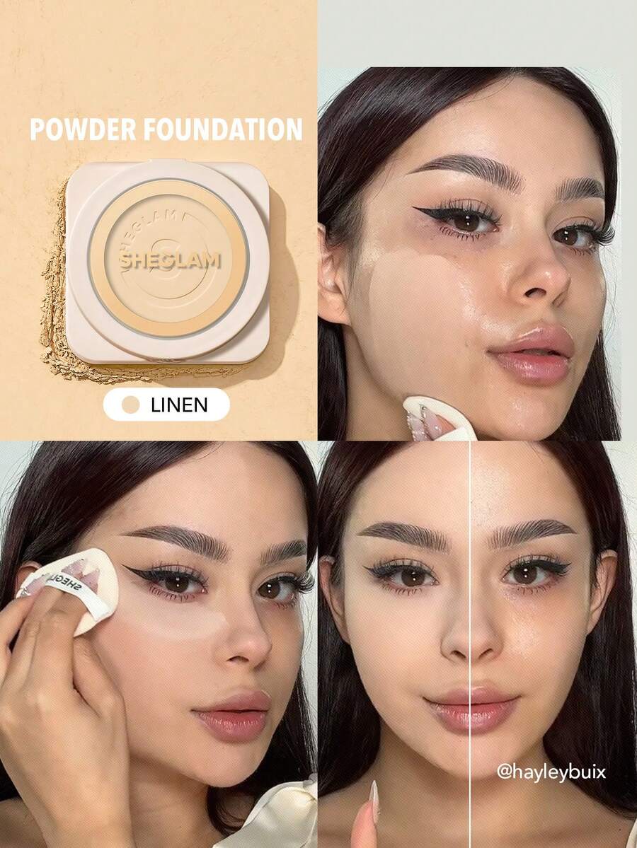 SHEGLAM Skin-Focus High Coverage Powder Foundation-Linen Brand Beauty Cosmetic Makeup For Women And Girls - Linen - View 1