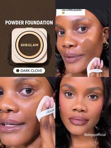 SHEGLAM Skin-Focus High Coverage Powder Foundation-Dark Clove Brand Beauty Cosmetic Makeup For Women And Girls - Dark Clove - View 1