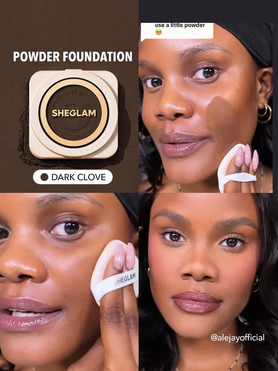 SHEGLAM Skin-Focus High Coverage Powder Foundation-Dark Clove Brand Beauty Cosmetic Makeup For Women And Girls - Dark Clove - View 1