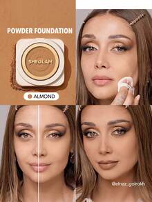 SHEGLAM Skin-Focus 高遮瑕粉狀粉底-Almond 品牌美妝化妝品 適合女士與女孩 - 杏仁 - 查看 1