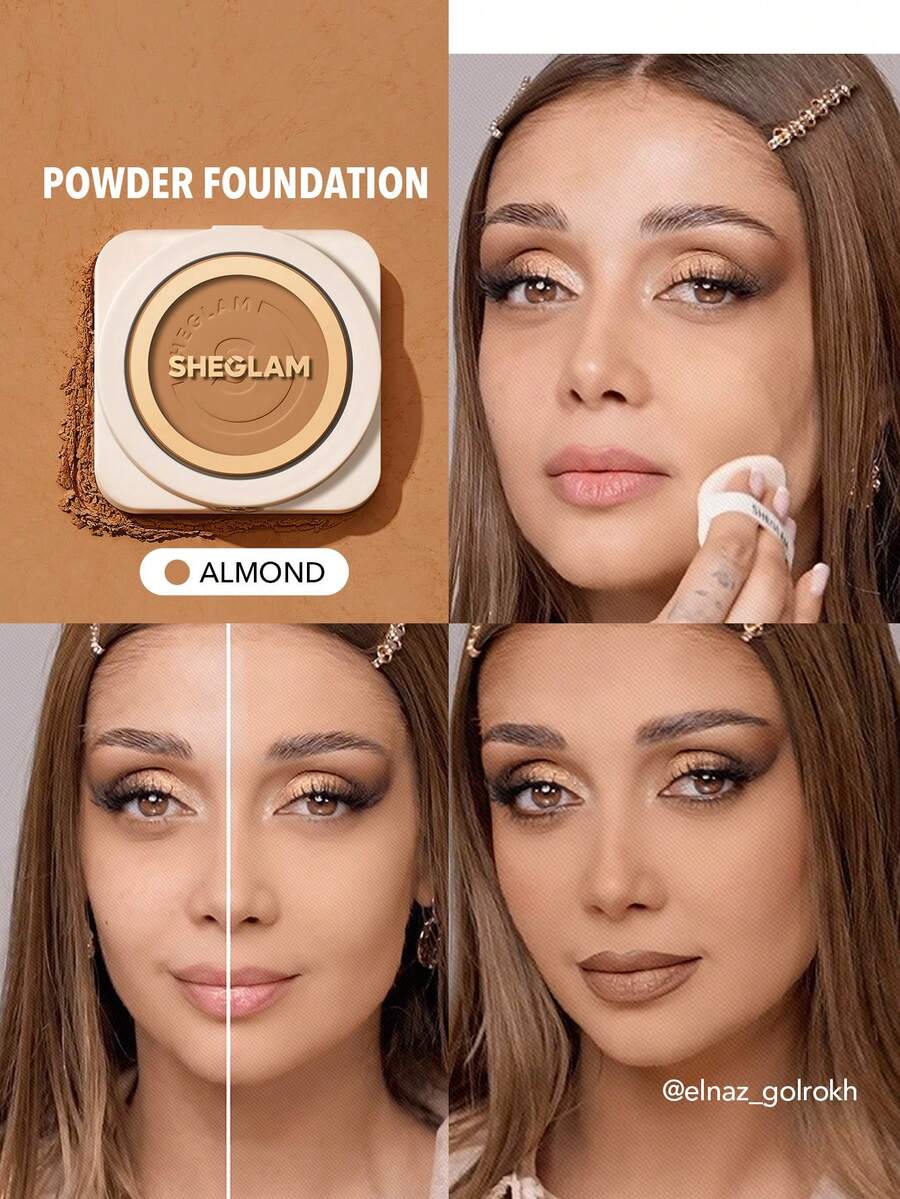 SHEGLAM Skin-Focus 高遮瑕粉狀粉底-Almond 品牌美妝化妝品 適合女士與女孩 - 杏仁 - 查看 1