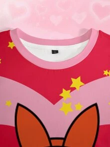 THE POWERPUFF GIRLS X SHEIN 女款星星印花長袖T恤 - 白色 - 查看 5