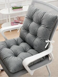 45x80 Cm Tufted Chair & Bench Cushion, Made In Turkey, Comfortable Seat Pad With Straps For Indoor & Outdoor Use - Grey - View 4