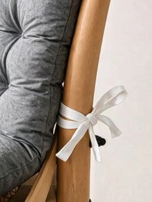 45x80 Cm Tufted Chair & Bench Cushion, Made In Turkey, Comfortable Seat Pad With Straps For Indoor & Outdoor Use - Grey - View 7