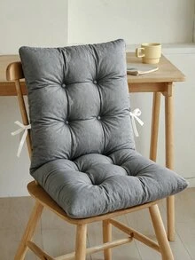 45x80 Cm Tufted Chair & Bench Cushion, Made In Turkey, Comfortable Seat Pad With Straps For Indoor & Outdoor Use - Grey - View 6