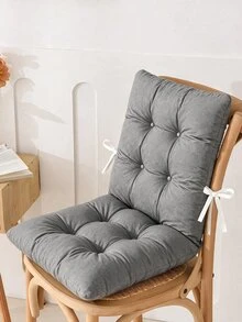 45x80 Cm Tufted Chair & Bench Cushion, Made In Turkey, Comfortable Seat Pad With Straps For Indoor & Outdoor Use - Grey - View 5
