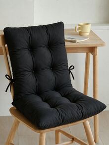 45x80 cm tuftad stol- och bänkdyna, tillverkad i Turkiet, bekväm sittdyna med remmar för inomhus- och utomhusbruk - Svart - Visa 7